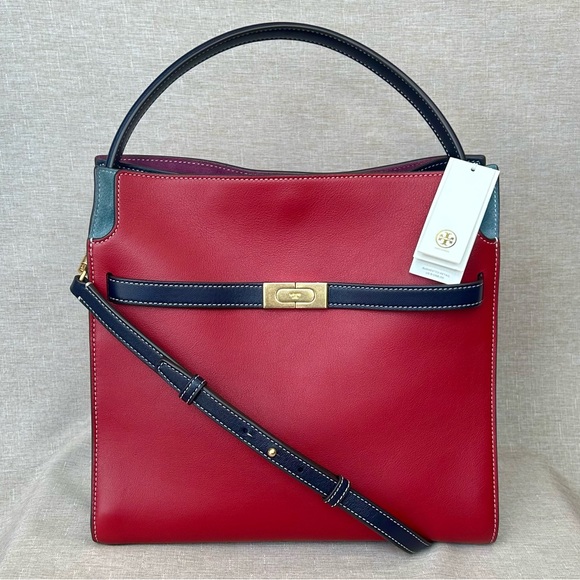 NWT Tory Burch Lee Radziwill Double Bag in Red Apple (Large Size) - Picture 1 of 15